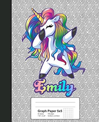 Full Download Graph Paper 5x5: EMILY Unicorn Rainbow Notebook -  | PDF
